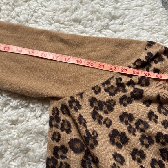 100% Cashmere Luxury Cheetah Print Lightweight Sweater Charter Club Flawed FFF12 - Picture 10 of 11